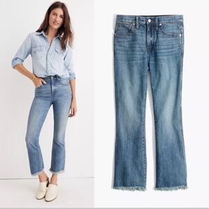 Madewell Cali Demi-Boot Jeans in Columbus Wash Comfort Stretch Edition 24 Raw
